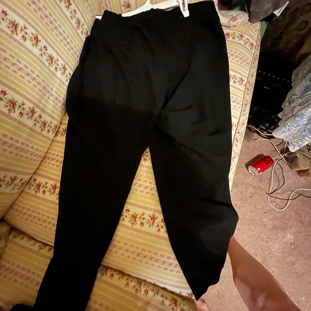 Talbots black zipper & button plus elastic on waist sides dress pants size 16W